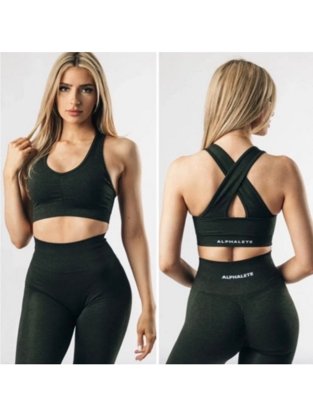 Alphalete Black Cross-Back Sports Bra
